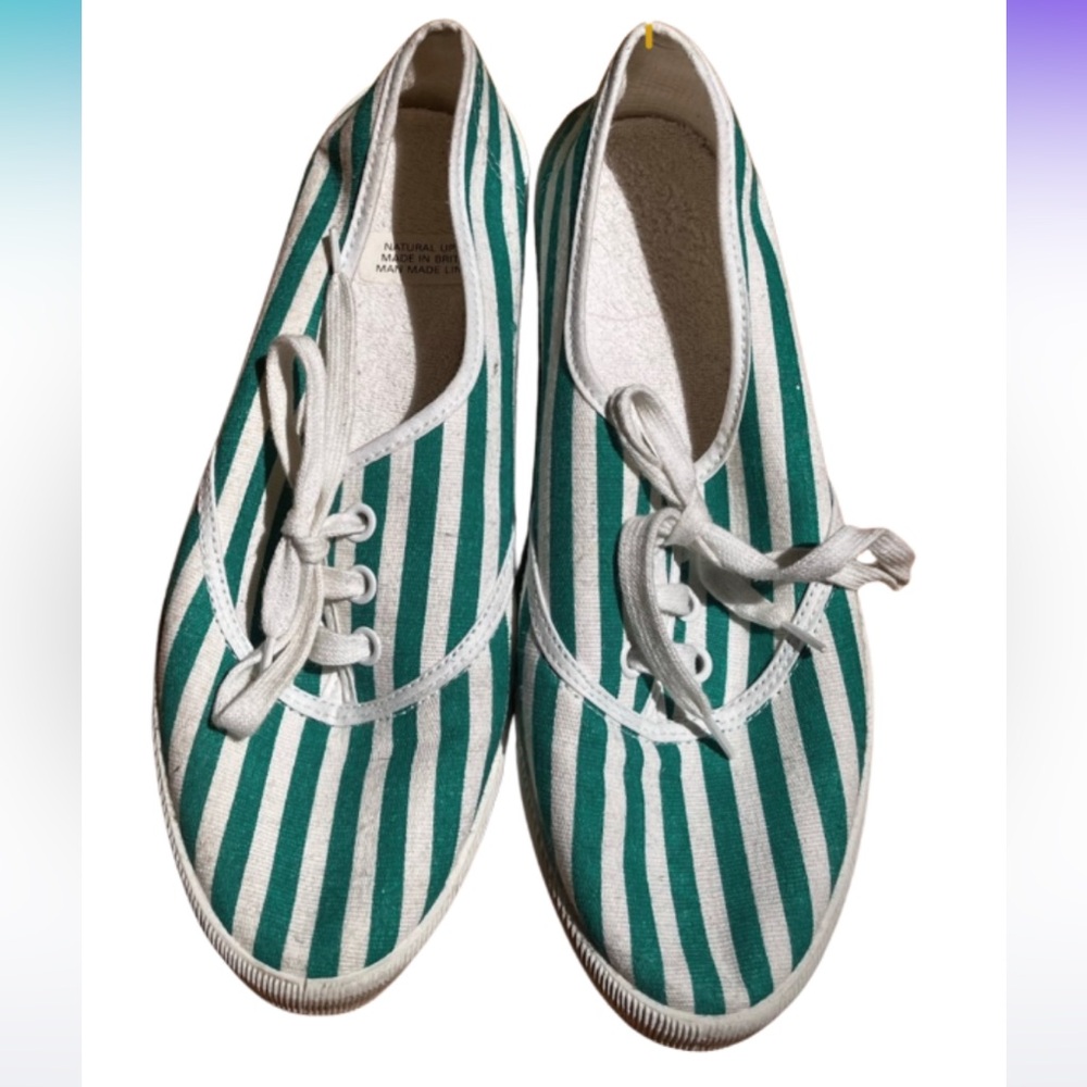2/$12 Vintage Made in the UK striped shoes